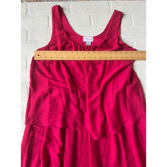 Soft Surroundings Bright Pink Fuchsia Chiffon Sleeveless Flowy Maxi Dress -sz M - Picture 5 of 5